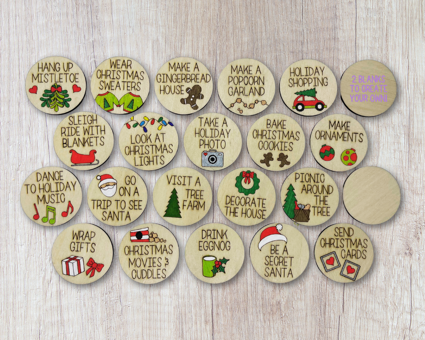 Couples Christmas Bucket List Tokens