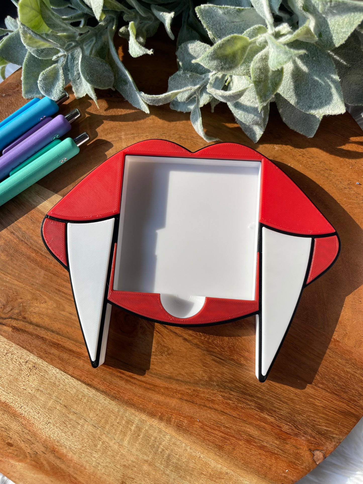 Vampire Lips Sticky Note Holder – Bold Halloween Desk Decor for 3x3 Sticky Notes