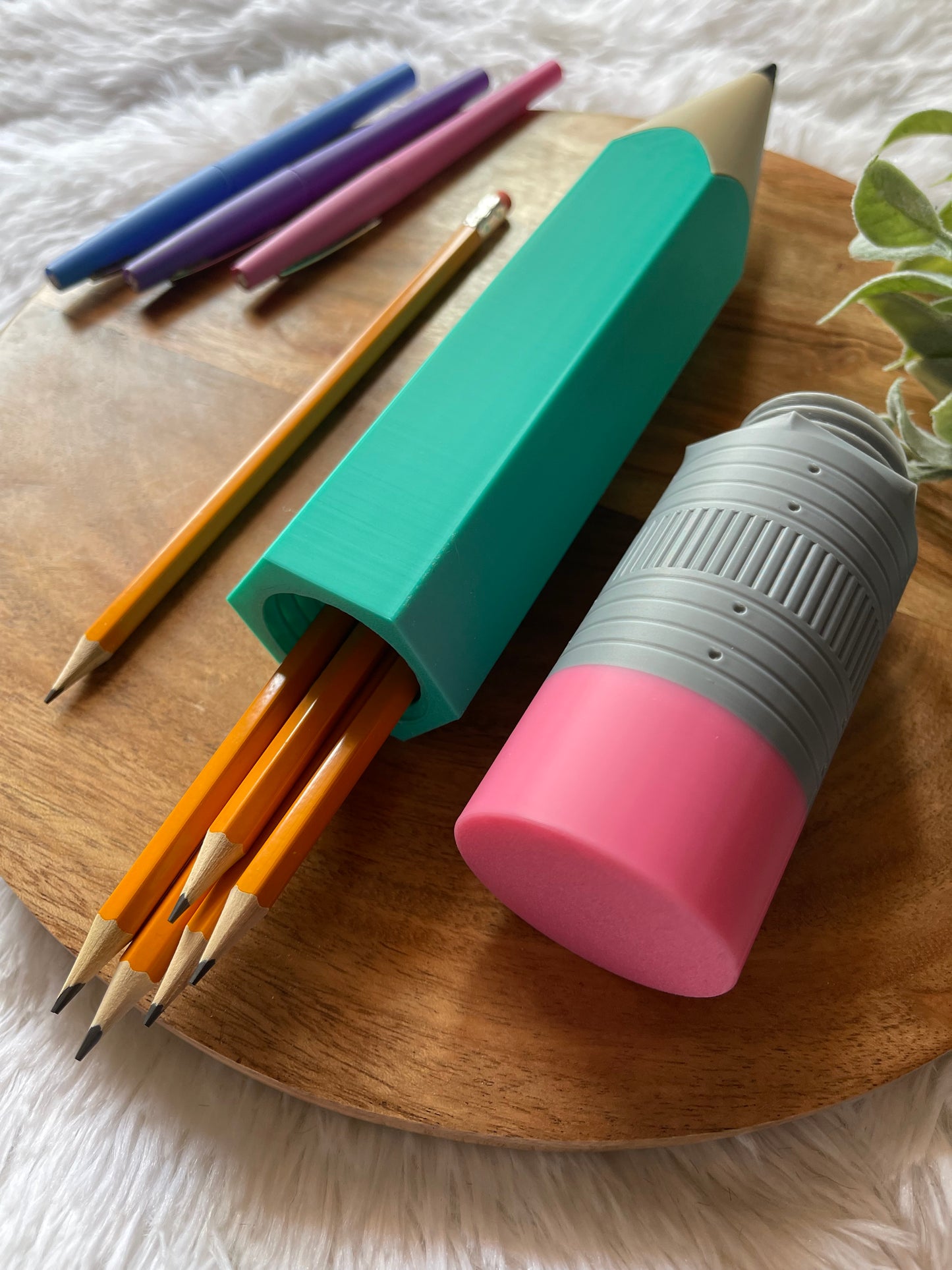 Personalized Pencil-Shaped Pencil Case – Custom Colors & Name Option