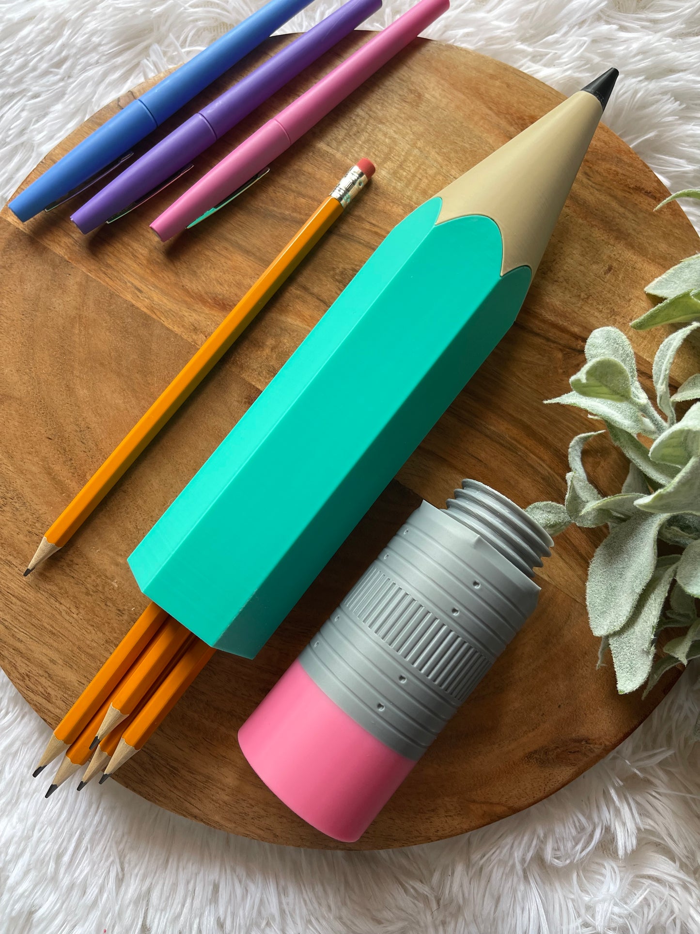 Personalized Pencil-Shaped Pencil Case – Custom Colors & Name Option