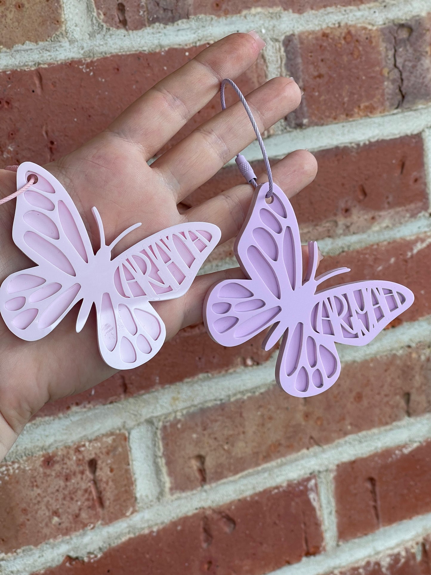 Butterfly Backpack Name Tag – Personalized Acrylic Bag Tag for Kids