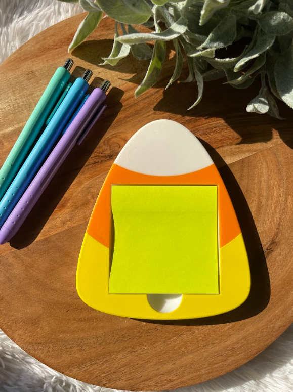 Candy Corn Sticky Note Holder – Cute Fall Desk Accessory for 3x3 Sticky Notes
