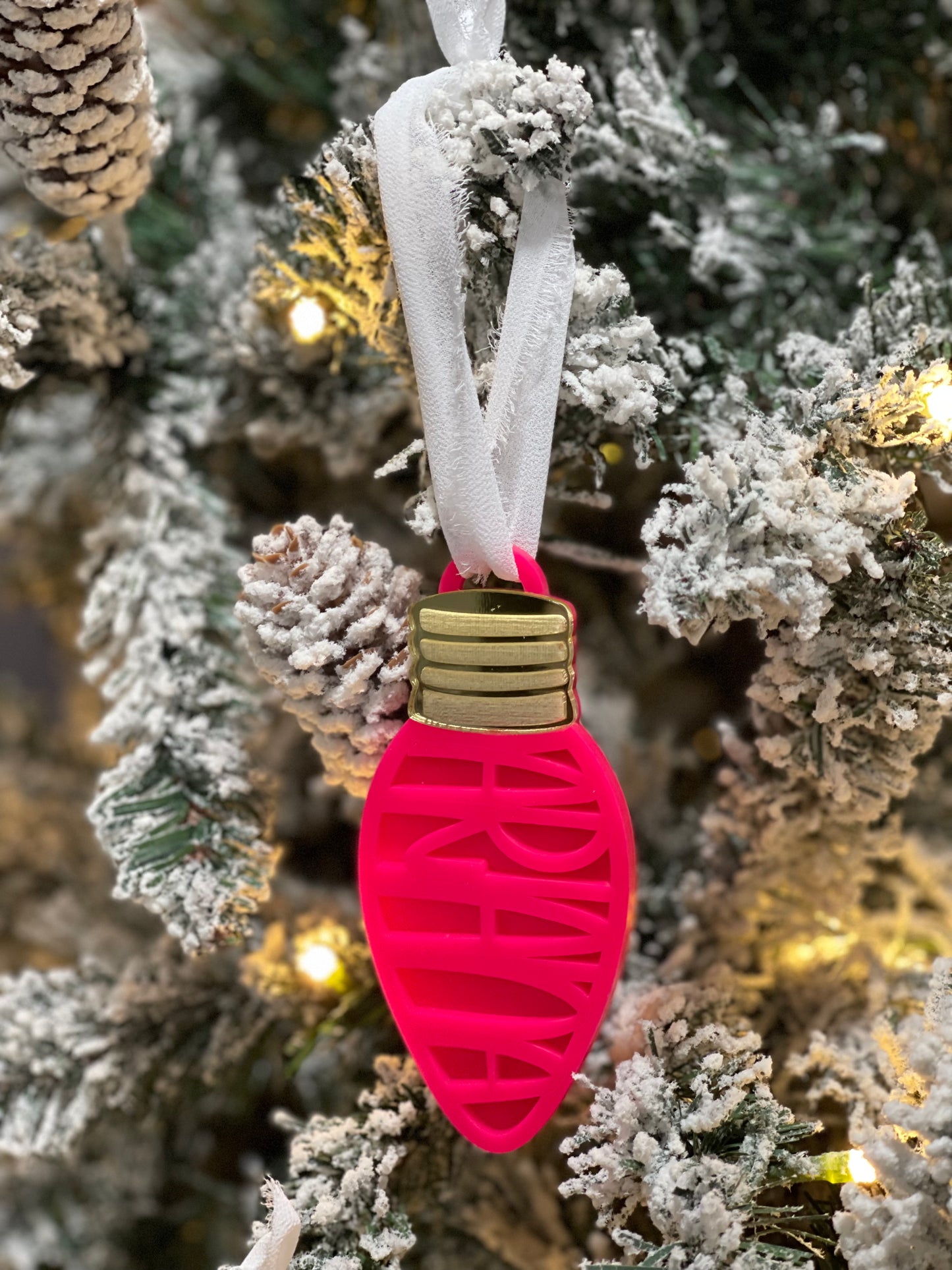 Personalized Christmas Light Bulb Ornament