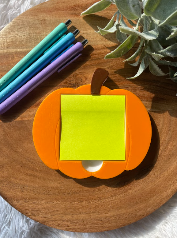 Pumpkin Sticky Note Holder – Fall Desk Decor for 3x3 Sticky Notes