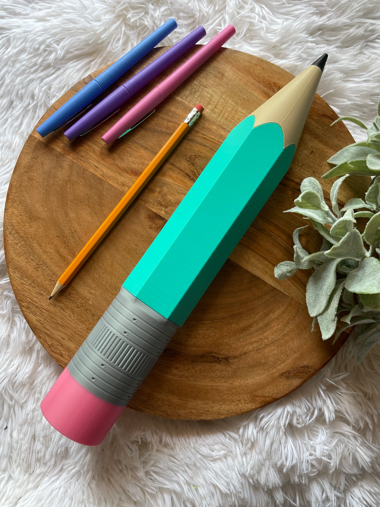 Personalized Pencil-Shaped Pencil Case – Custom Colors & Name Option