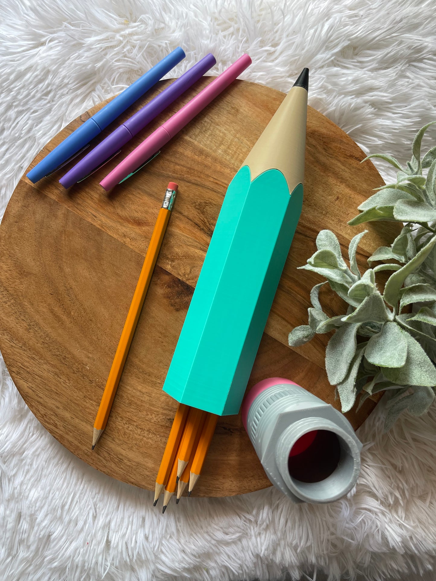 Personalized Pencil-Shaped Pencil Case – Custom Colors & Name Option