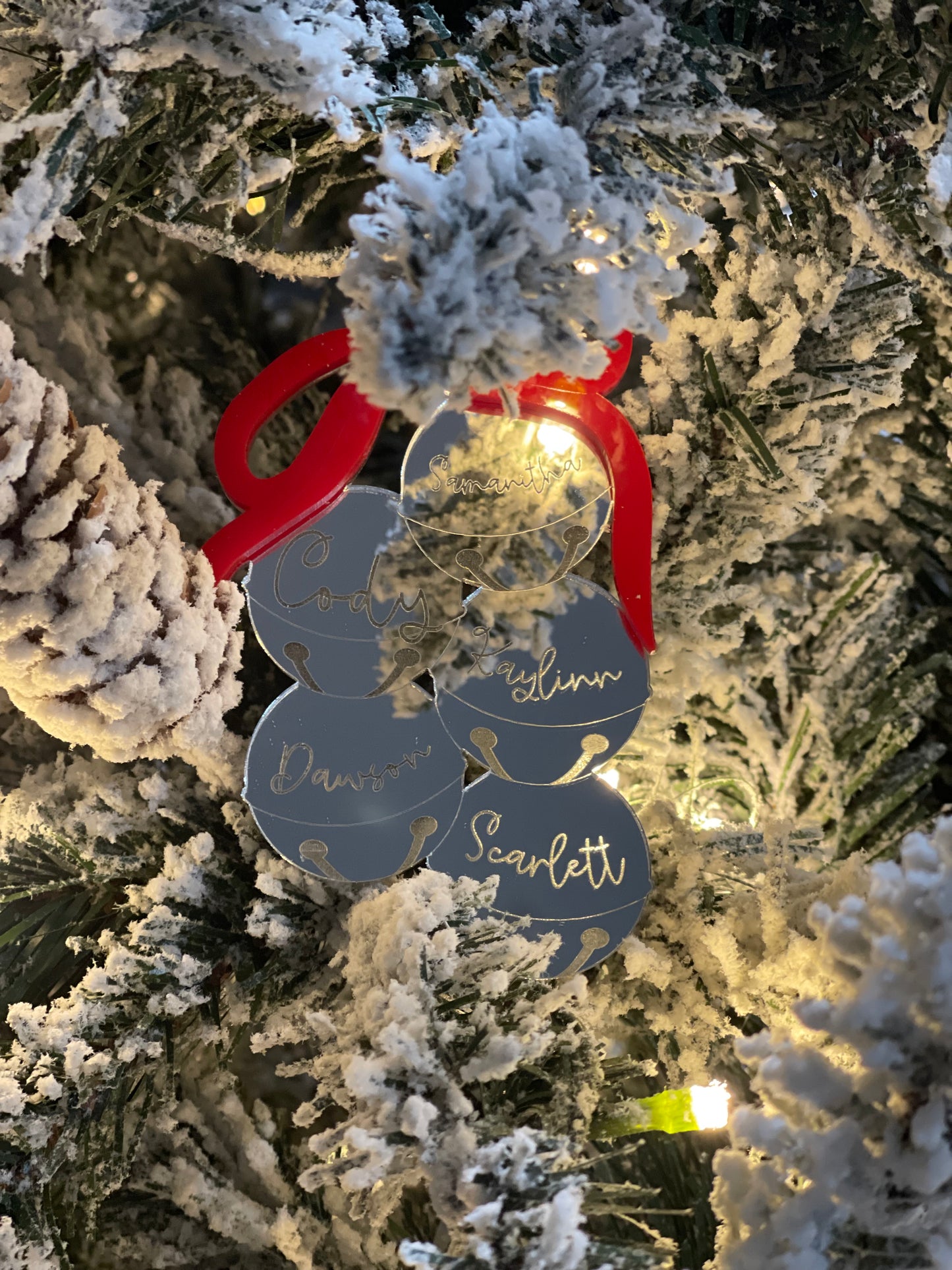 Personalized Family Ornament – Acrylic Jingle Bell Cluster