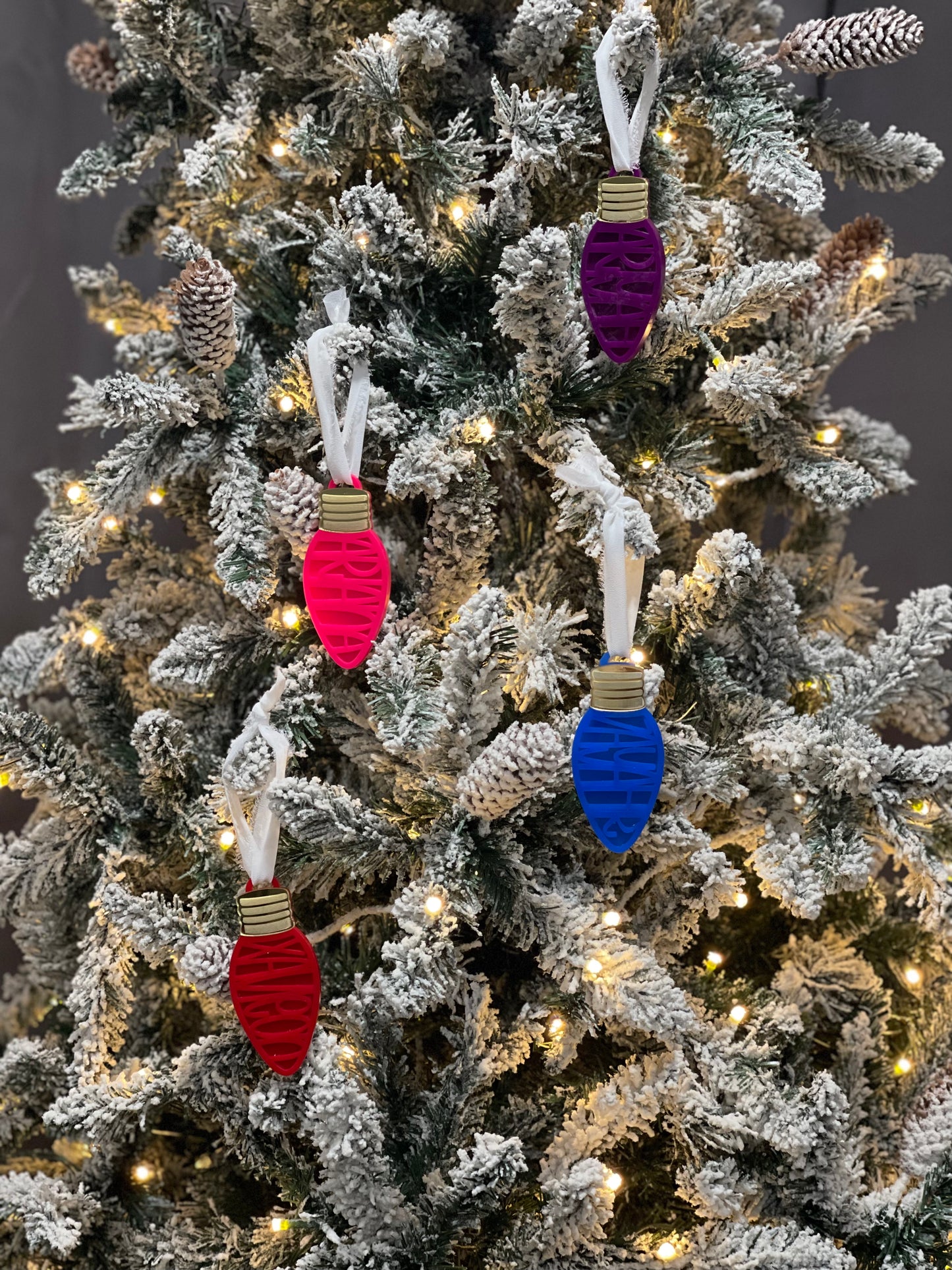 Personalized Christmas Light Bulb Ornament