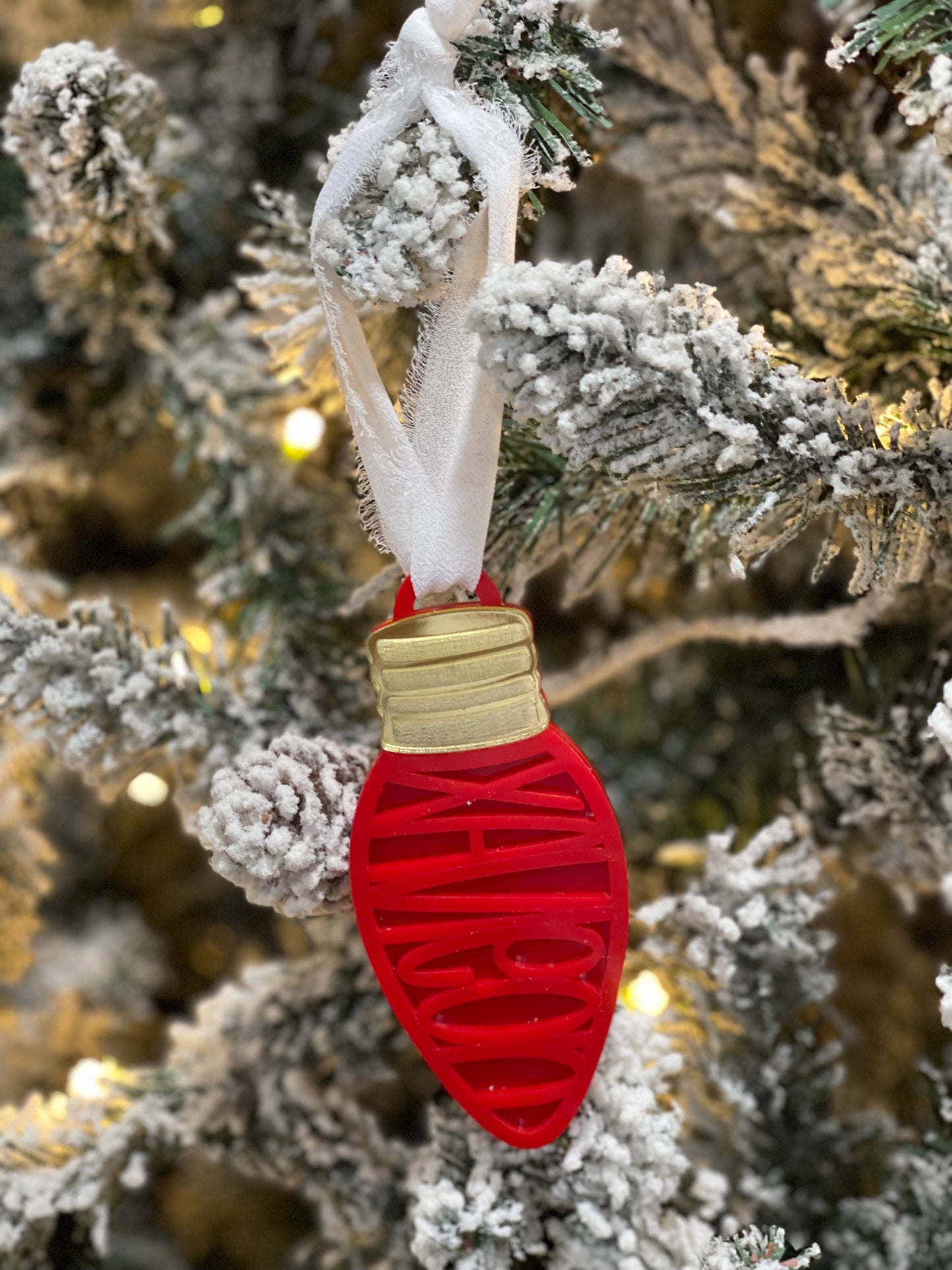 Personalized Christmas Light Bulb Ornament