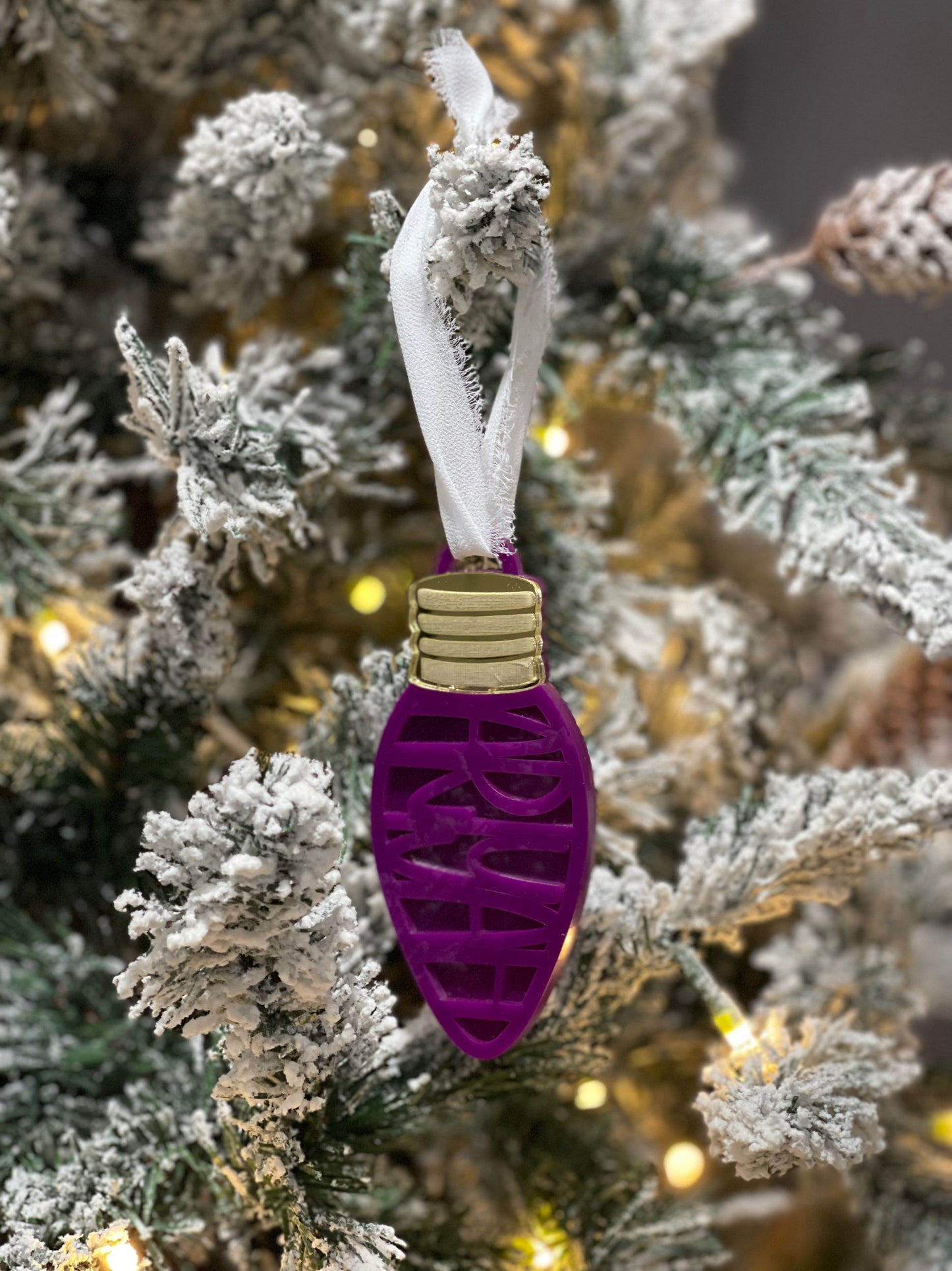 Personalized Christmas Light Bulb Ornament