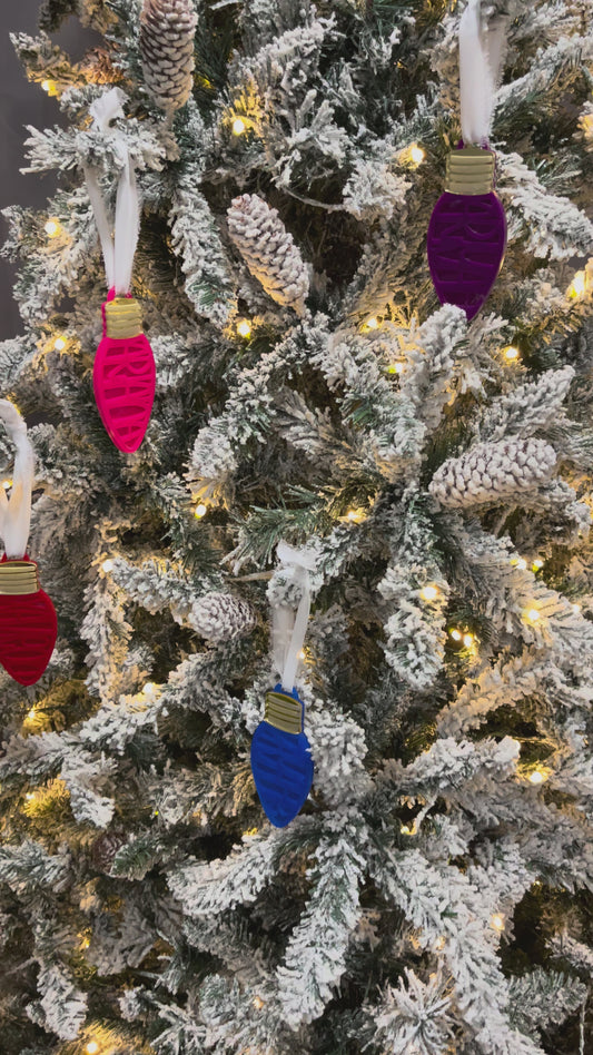 Personalized Christmas Light Bulb Ornament